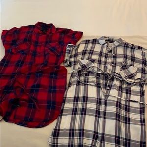 Rails flannel short sleeve dress